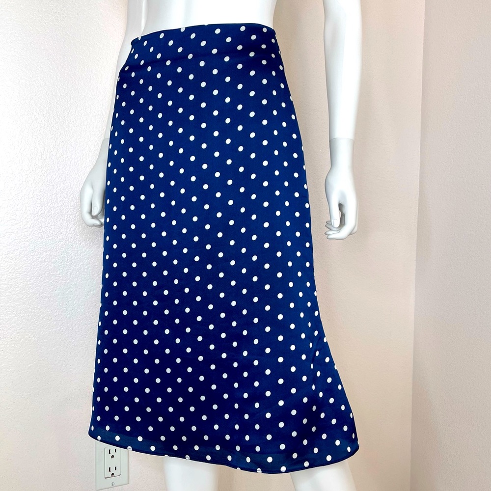Glamorous 4 blue white Polk dot midi 50’s style skirt